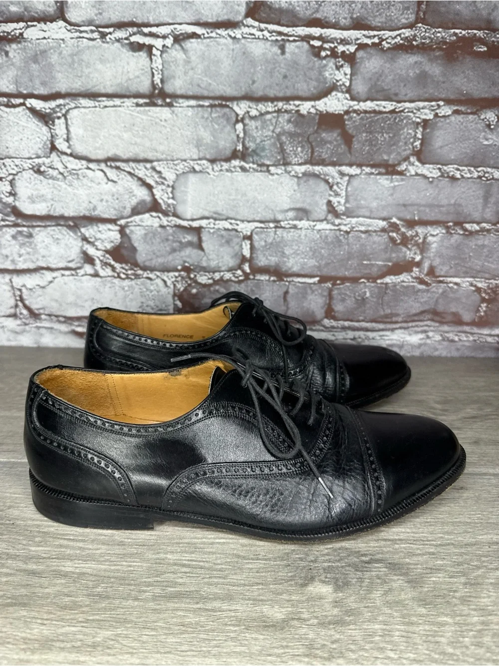 Mezlan Florence Black Leather Cap Toe Oxfords Dress Shoes Men Sz 9M US/42EU